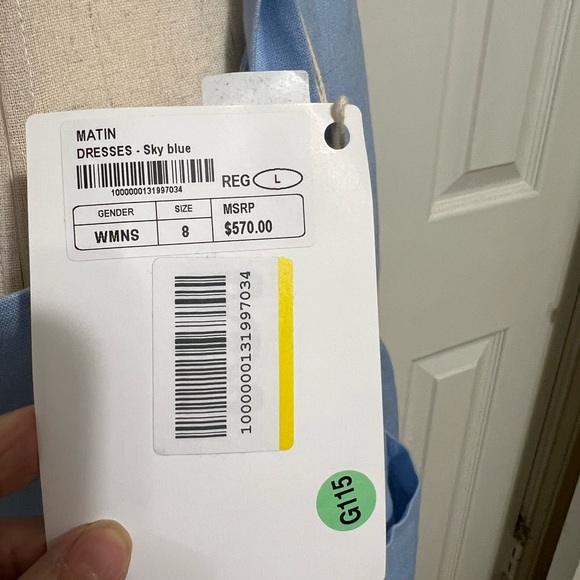 MATIN 100% LINEN 4POCKET SUNDRESS SKY BLUE. LIGHTWEIGHT (IF YOU KNOW U KNOW)SZ L - Picture 11 of 11